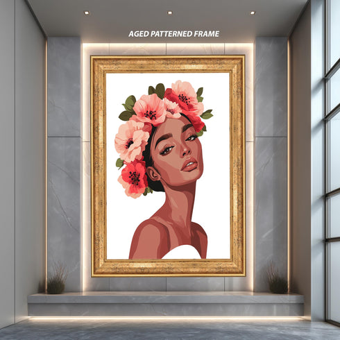 Çiçekli Kadın Tablosu