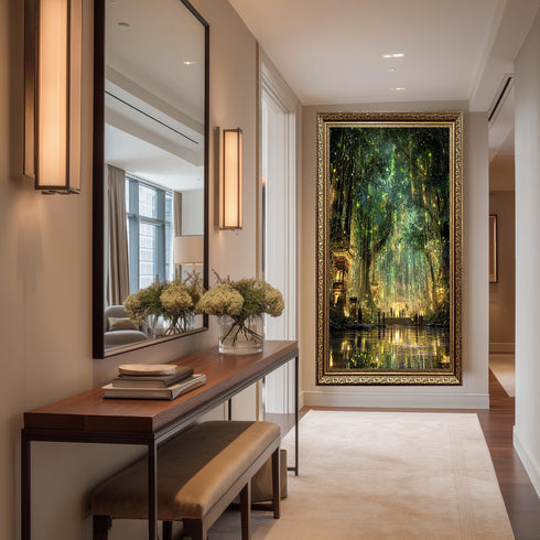 Mistik Aydınlanan Orman Tablo