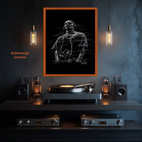 Travis Scott Scribble Art Kanvas Tablo | Hypebeast ve Streetwear Duvar Dekoru |