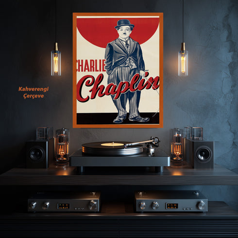 Charlie Chaplin Retro Sinema Posteri | Klasik Komedi Efsanesi ve Şarlo Karakteri Duvar Sanatı