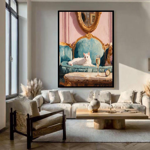 Zarif Kedi Oturuyor Tablo