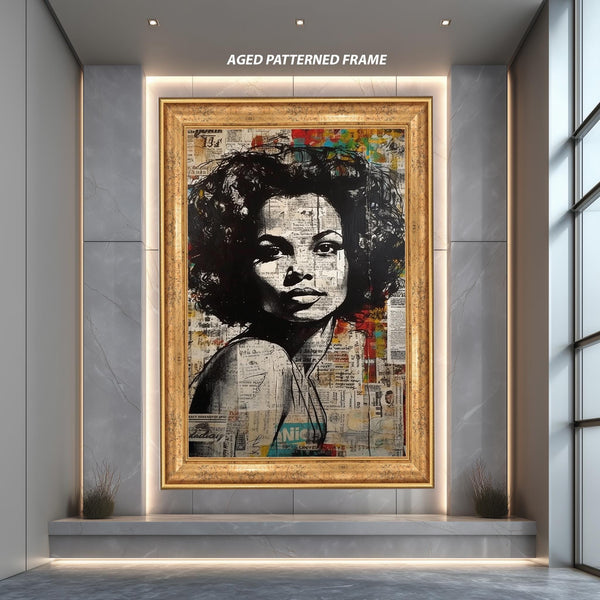 Street Art Woman Portrait Wall Art Print, Urban Graffiti Style Poster, Modern Pop Art Collage Artwork, Contemporary Home Decor