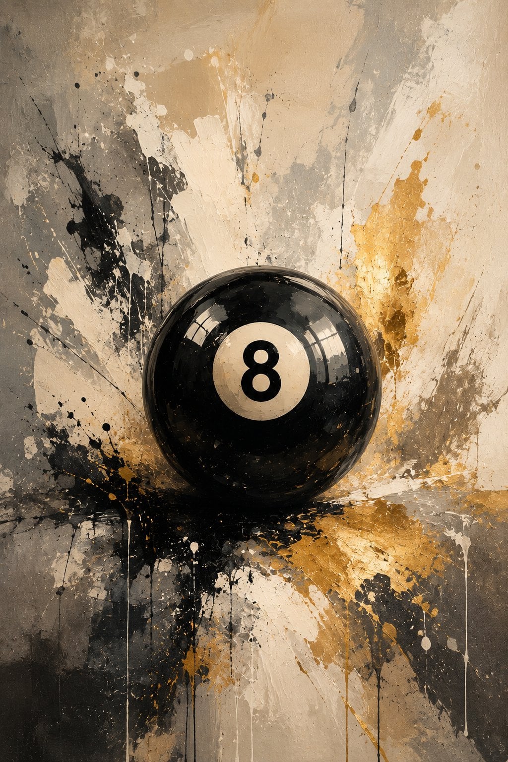 8 Topu Bilardo Oyun Odası Kanvas Tablo