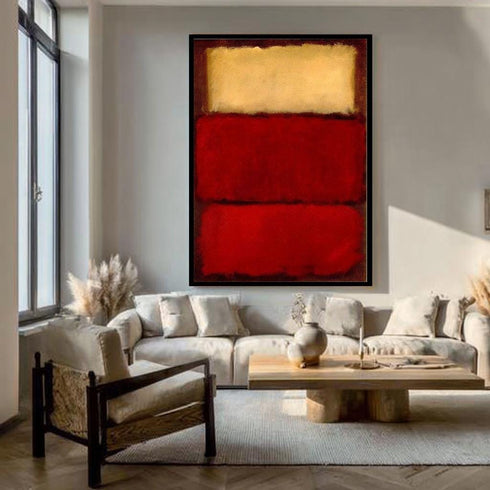 Minimalist Mark Rothko Kırmızı ve Krem Tablo