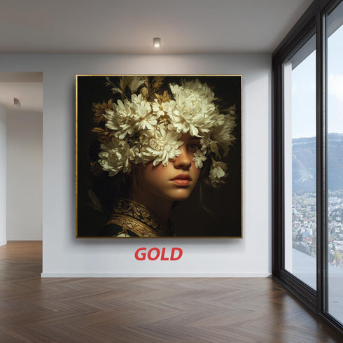 Çiçekli Kadın Tablo