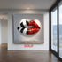 Large Pop Art Lips Wall Sculpture Red Black White Modern 3D Wall Art Contemporary Lip Decor Bold Statement Piece for Home Office