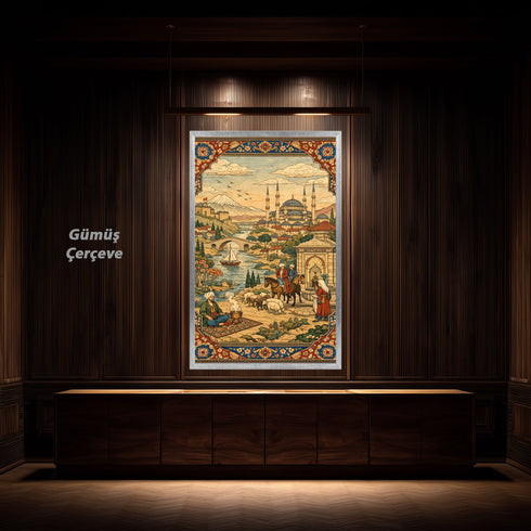 Osmanlı Minyatür Sanatında İstanbul Manzarası, Camiler ve Günlük Yaşam Sahneleriyle Geleneksel Doğu Estetiğini Yansıtan Tarihi İllüstrasyon