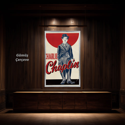 Charlie Chaplin Retro Sinema Posteri | Klasik Komedi Efsanesi ve Şarlo Karakteri Duvar Sanatı