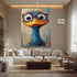 Funny Bird Wall Art Print, Colorful Animal with Glasses Poster, Quirky Modern Pop Art Print, Whimsical Cartoon Style Home Decor