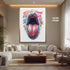 Bold Tongue Pop Art Street Style Canvas, Graffiti Mouth Wall Art, Urban Contemporary Print for Modern Loft or Teen Room Decor