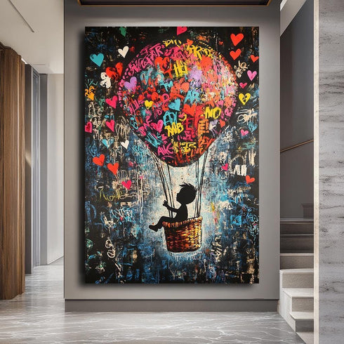 Banksy Stili Balon Tablo