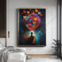 Renkli Banksy Stili Uçan Kalpler Tablo