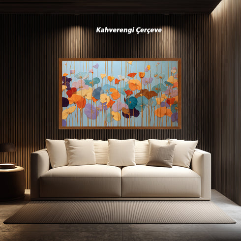 Renkli Kabartmalı Görünümlü Çiçekler Tablosu Modern Soyut Floral Kanvas Duvar Dekoru Salon Yatak Odası Ofis İçin Büyük Boy Şık Tasarım