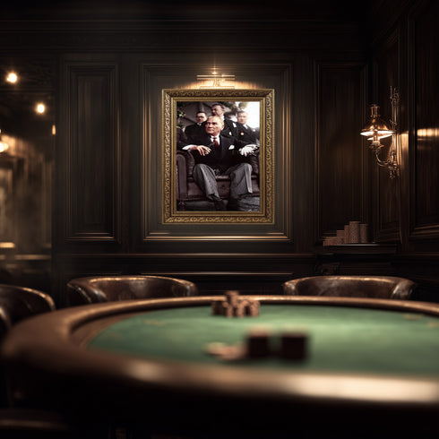 Mustafa Kemal Atatürk Portre Tablo, Türkiye Cumhuriyeti Kurucusu İkonik Lider Duvar Sanatı, Klasik Tarihi Dekor Poster