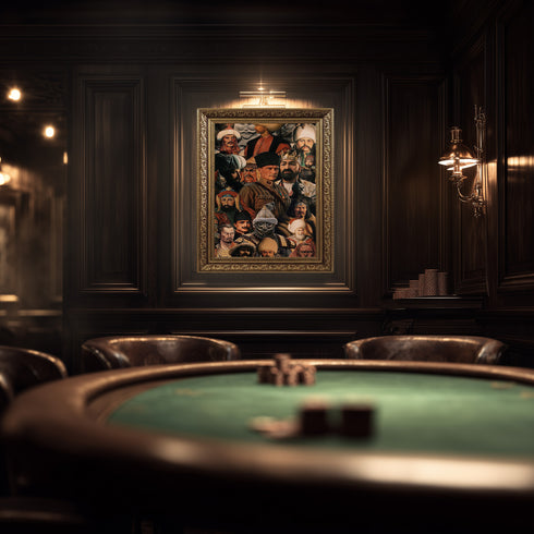 Türk ve Orta Asya Tarihi Liderler Kolaj Sanat Tablosu Poster, Alp Er Tunga’dan Osmanlı’ya Uzanan Epik Figürlü Duvar Sanatı