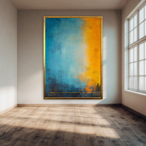 Soyut Mavi Turuncu Tablo
