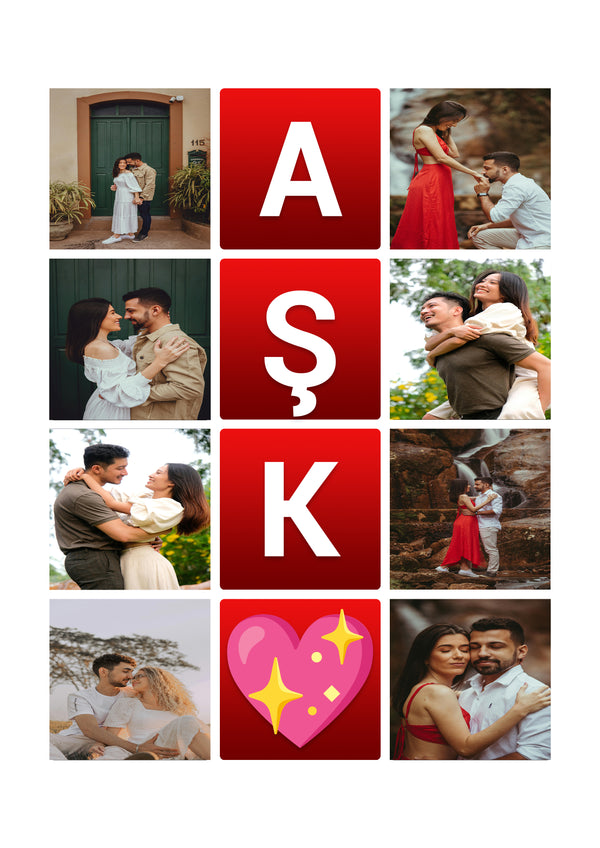 Çiftlere Özel Kişiselleştirilebilir AŞK Tablosu