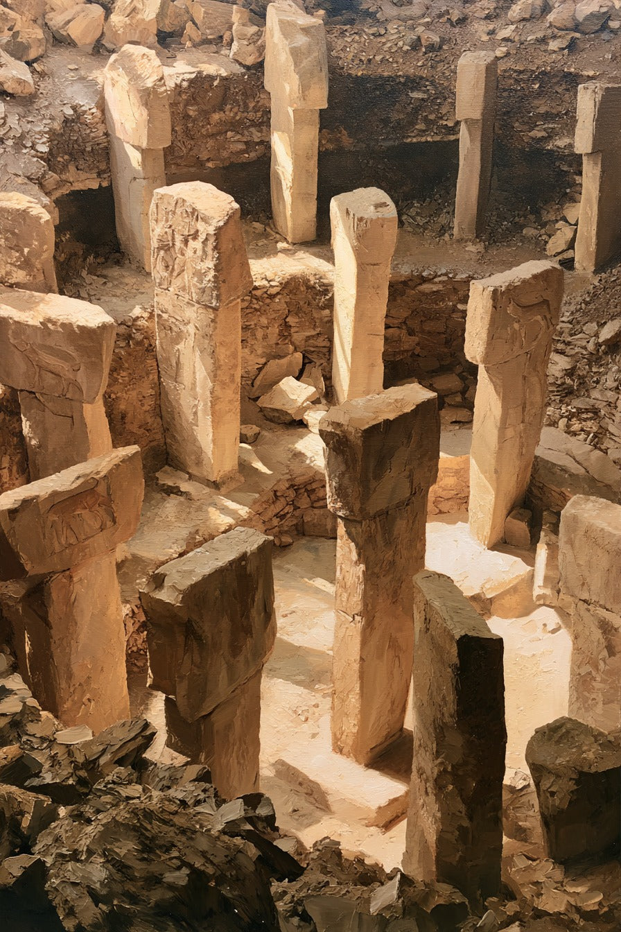 Göbeklitepe Dikilitaşları Dikey Kanvas Tablo