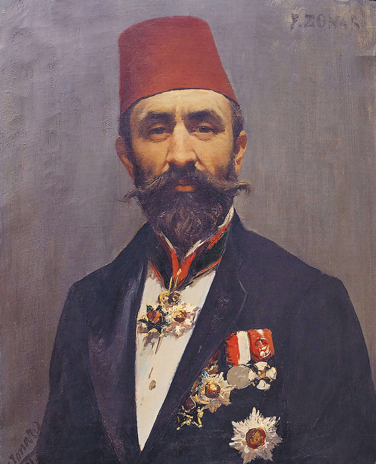 Fesli Paşa Dikey Kanvas Tablo