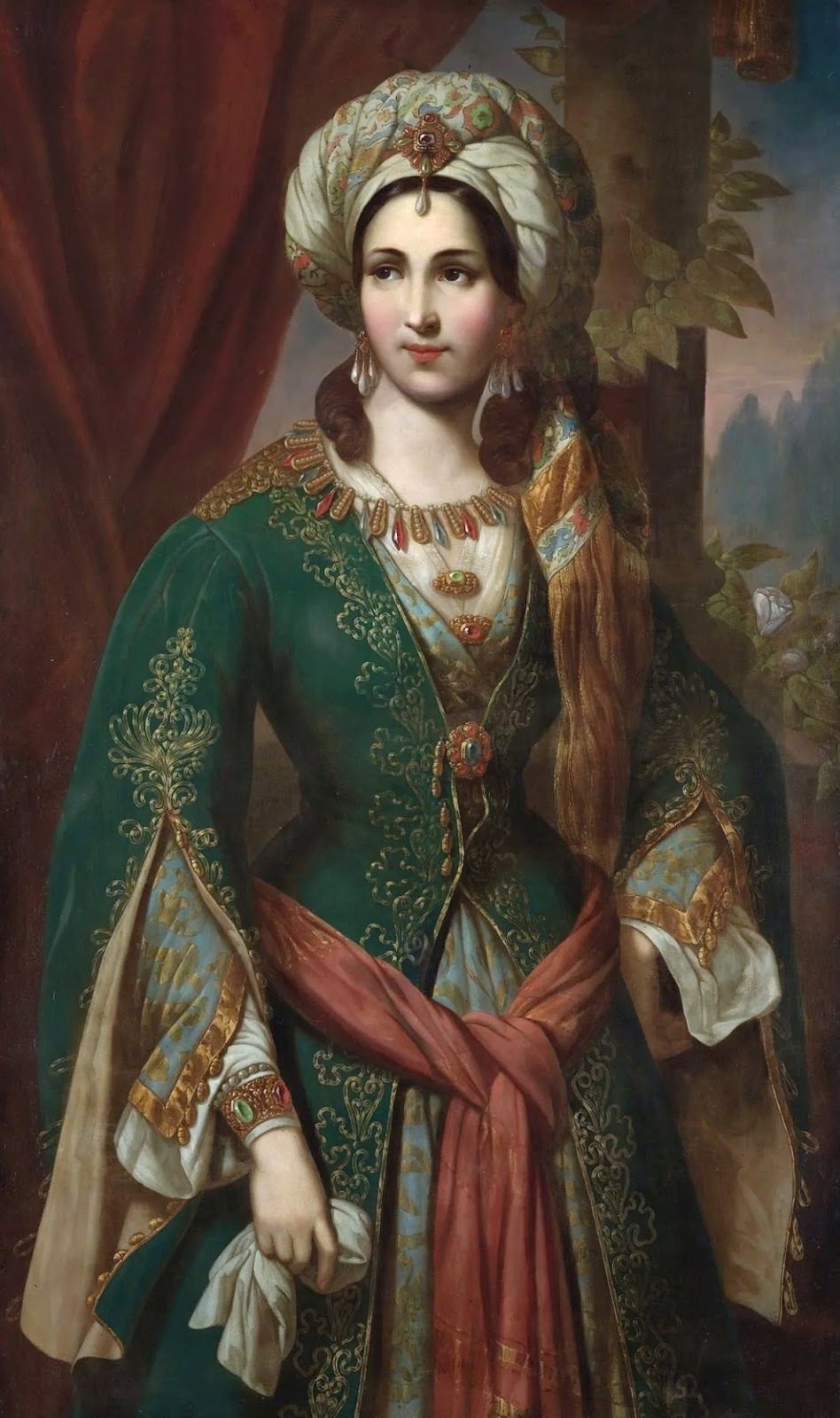 Kaftanlı Sultan Dikey Kanvas Tablo