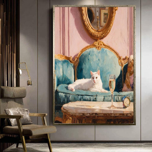 Zarif Kedi Oturuyor Tablo