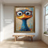 Funny Bird Wall Art Print, Colorful Animal with Glasses Poster, Quirky Modern Pop Art Print, Whimsical Cartoon Style Home Decor