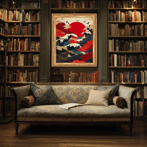Japon Stili Okyanus Temalı Tablo