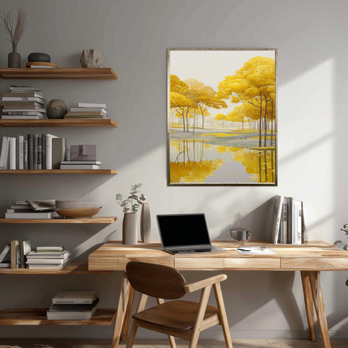 Sarı Akarsu ve Ağaçlar Tablo