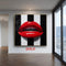 Red Lips Wall Art 3D Pop Art Style Painting with Striped Background Modern Lip Sculpture for Bold Home Decor Statement Accent Piece