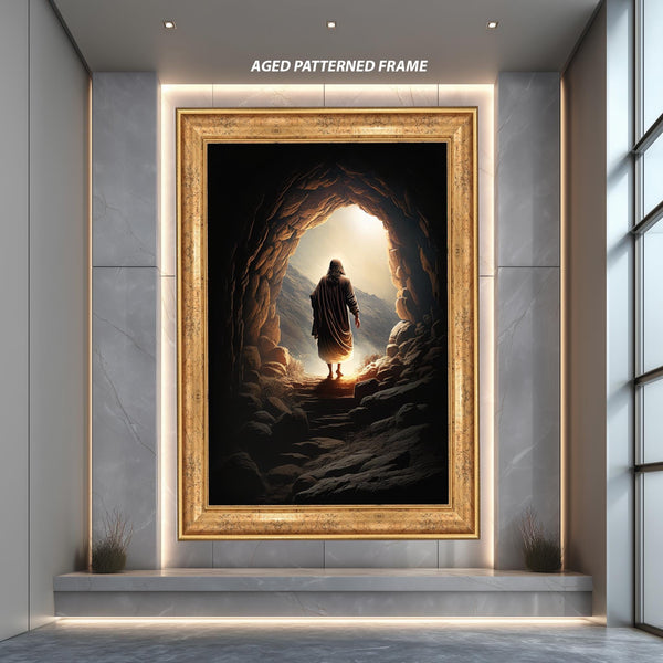 Jesus Resurrection Wall Art Print, Spiritual Christian Poster, Divine Light Faith Artwork, Inspirational Religious Home Decor