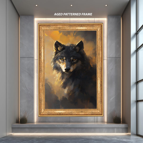 Wolf Wall Art Print, Majestic Animal Portrait Poster, Wild Nature Wildlife Print, Rustic Forest Spirit Artwork for Home Decor