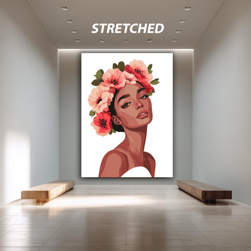 Çiçekli Kadın Tablosu