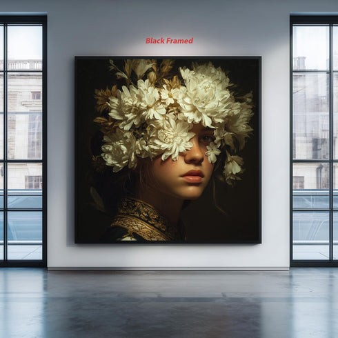 Çiçekli Kadın Tablo