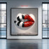 Large Pop Art Lips Wall Sculpture Red Black White Modern 3D Wall Art Contemporary Lip Decor Bold Statement Piece for Home Office