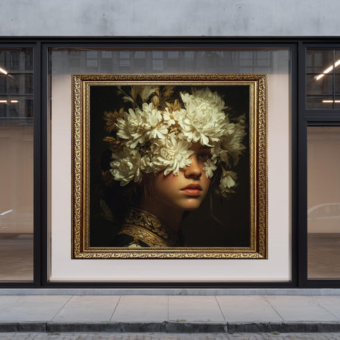 Çiçekli Kadın Tablo