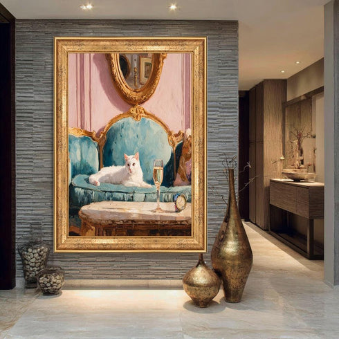 Zarif Kedi Oturuyor Tablo