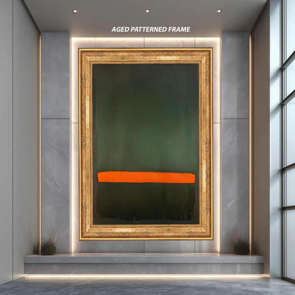 Abstract Green and Orange Canvas Wall Art, Minimalist Color Field Painting, Modern Rothko Inspired Artwork for Contemporary Home Decor