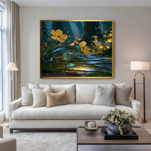 Büyülü Sarı Çiçekler Tablo