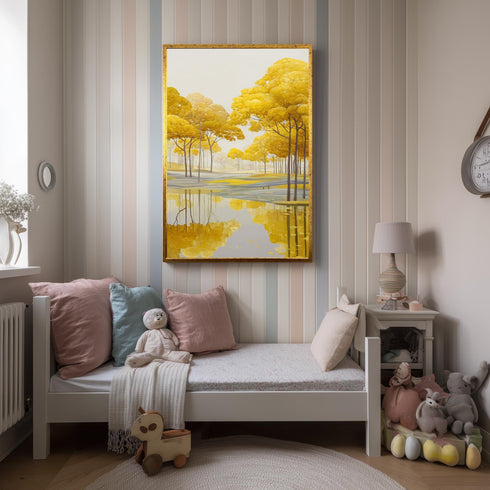 Sarı Akarsu ve Ağaçlar Tablo