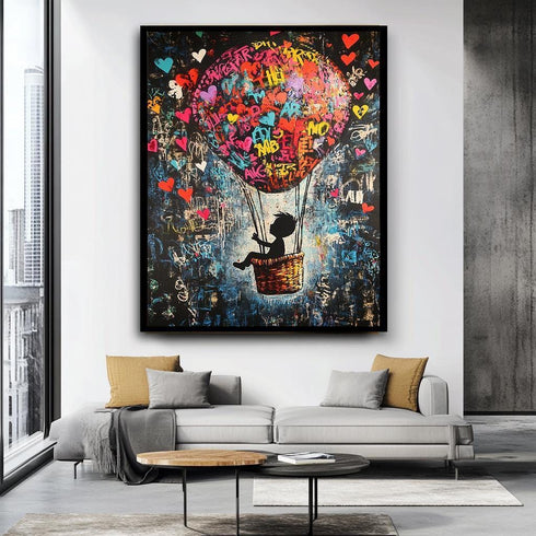 Banksy Stili Balon Tablo