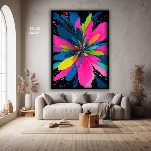 Renkli Soyut Çiçekler Tablo