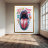 Bold Tongue Pop Art Street Style Canvas, Graffiti Mouth Wall Art, Urban Contemporary Print for Modern Loft or Teen Room Decor