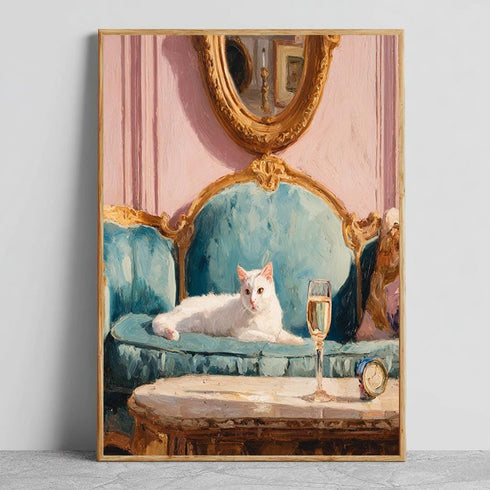 Zarif Kedi Oturuyor Tablo