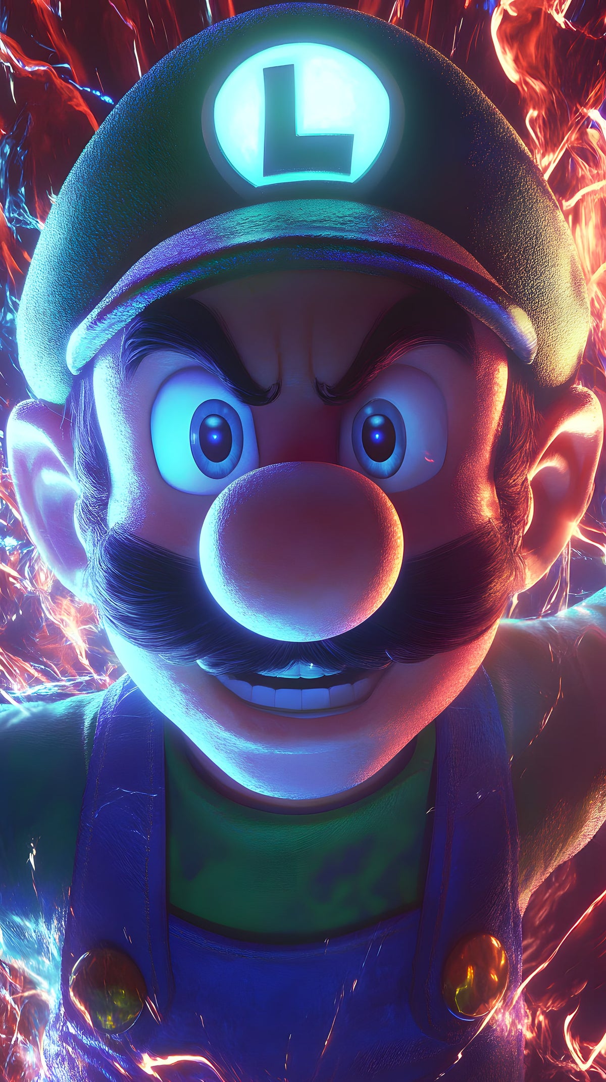 Luigi Elektrikli Portre Dikey Kanvas Tablo