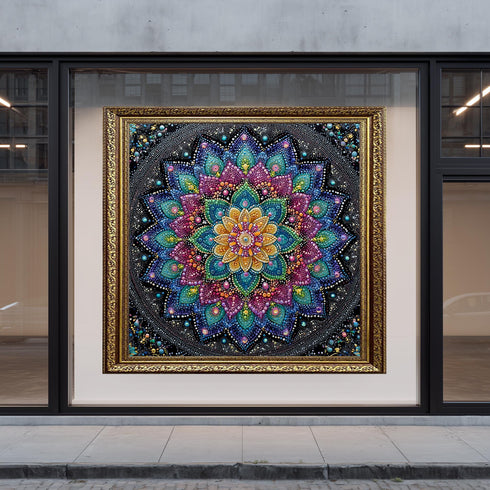 Kare Renkli Mandala Tablo