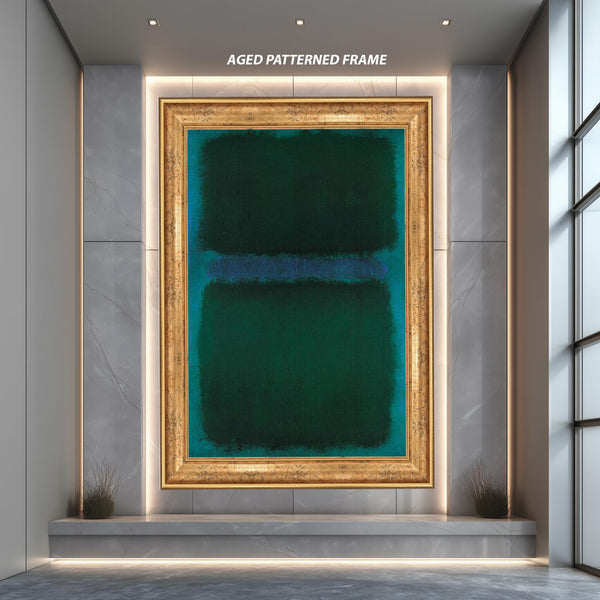 Green Teal Abstract Canvas Print, Minimalist Color Field Wall Art, Deep Modern Poster for Calm Living Room or Office Interior Design