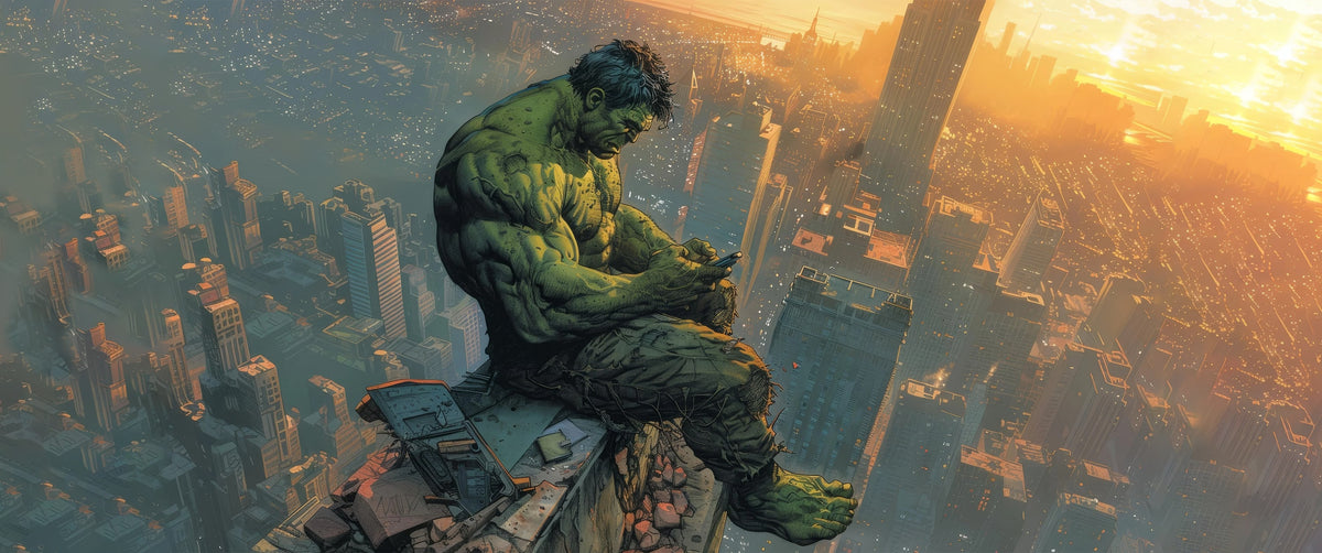Gün Batımında Şehre Bakan Hulk Panoramik Kanvas Tablo