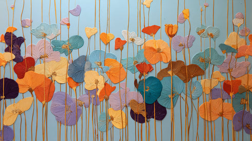 Renkli Kabartmalı Görünümlü Çiçekler Tablosu Modern Soyut Floral Kanvas Duvar Dekoru Salon Yatak Odası Ofis İçin Büyük Boy Şık Tasarım