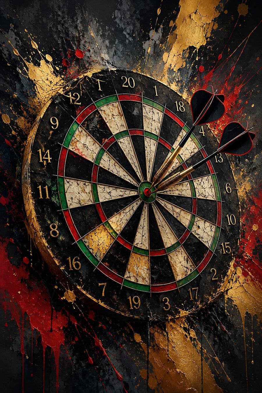 Vintage Dart Tahtası Oyun Odası Kanvas Tablo