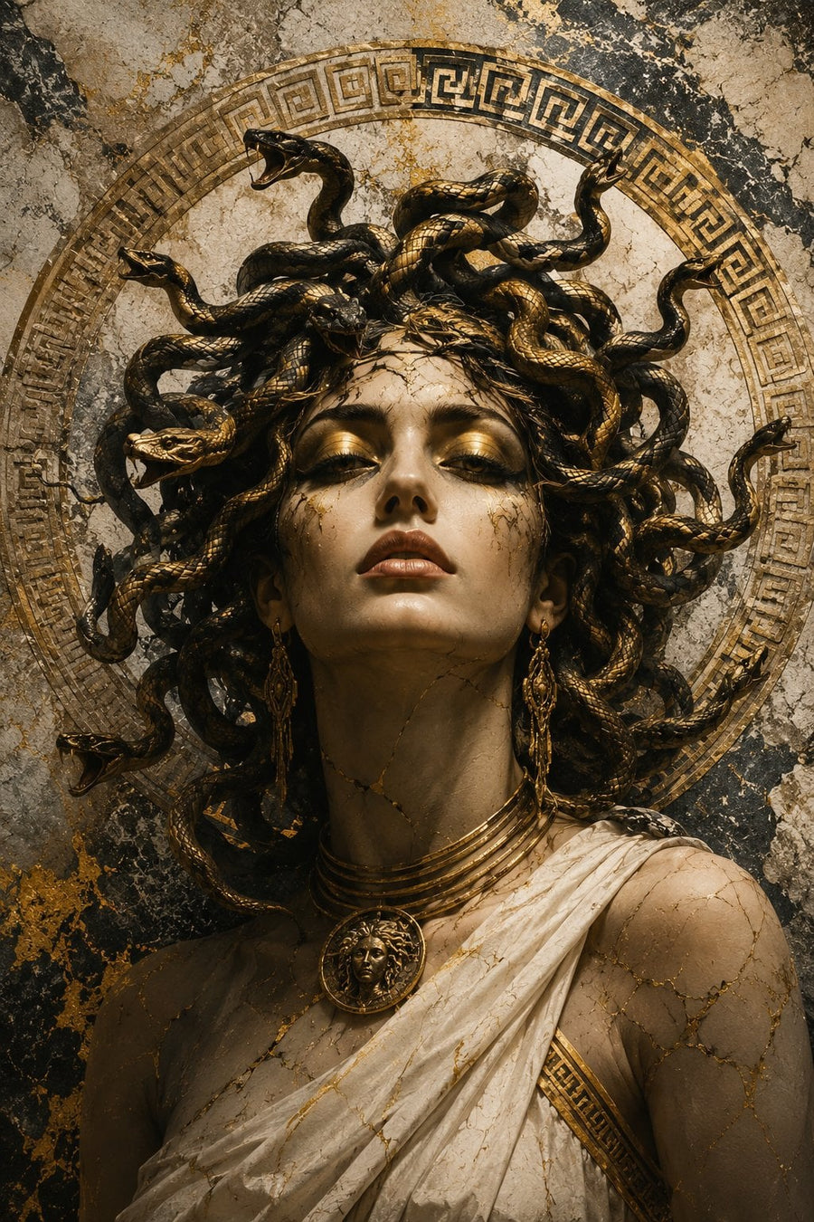 Medusa Portresi Gotik Karanlık Fantezi Kanvas Tablo